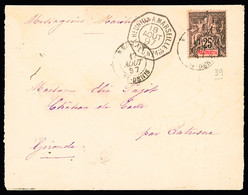 Lettre N°39 Sur Env. De St Denis 1897 Pour La Gironde Avec Au Dos Càd "Cette à Bordeaux Rapide", TB - Andere & Zonder Classificatie