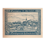 Billet, Autriche, Gallneukirchen O.Ö. Marktgemeinde, 20 Heller, Texte, 1920 - Oesterreich