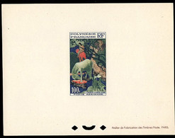 FRENCH POLYNESIA(1958) "The White Horse" By Gauguin. Deluxe Sheet. Scott No C26. Yvert No PA3. - Sin Dentar, Pruebas De Impresión Y Variedades