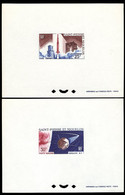 ST. PIERRE & MIQUELON(1966) Diamant Rocket. Satellite A-1. Set Of 2 Deluxe Sheets. Scott Nos C30-1, Yvert Nos PA33-4. - Geschnittene, Druckproben Und Abarten