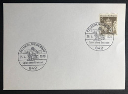 GERMANY 842 « KELHEIM, NIEDERBAY », », « Spiel Ohne Grenzen », « Special Commemorative Postmark », 1970 - Storia Postale