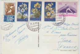 5 T.P. SAN MARINO : 3x Fleurs L1+L2+ L3+ Lanceur De Javelot L8 + Chien Pointer L1  S/ Cpsm 10x15 Multi-vues SAN MARINO - Covers & Documents