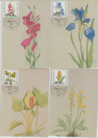 Lot 4 Cpm 10x15 ALLEMAGE DEMOCRATIQUE . 1er Jour BERLIN 12  (8/10/1981) 4 Fleurs 10, 50, 60, 90 DM - Lettres & Documents