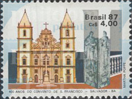 663075 MNH BRASIL 1987 400 AÑOS DEL CONVENTO DE SAN FRANCISCO - SALVADOR DE BAHIA - Unused Stamps