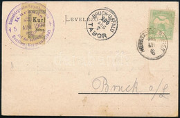 Hohe Rinne 1900 Felezett Bélyeg Képeslapon Bruck Újfalu Táborba (címzett Neve Leradírozva) / Bisected Stamp On Postcard  - Unclassified