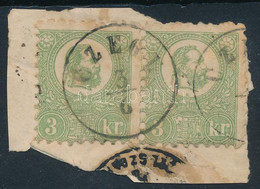 1871 Kőnyomat 3kr Pár Kivágáson / Pair On Cutting "CZEGE" (280.000+++) - Otros & Sin Clasificación