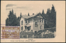 1913 Hohe Rinne Képeslap 3h Hotelposta Bélyeggel Nagyszebenbe - Otros & Sin Clasificación