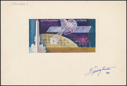 1969 Légrády Sándor Grafikus Bélyegterve A Hold Meghódítása Sor Egy értékéhez, értékjelzés Nélkül, Aláírással - Unclassified