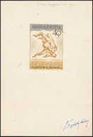 1960 Légrády Sándor Grafikus Bélyegterve Olimpia 40f Bélyeghez, Aláírással. Képméret: 50x67 Mm - Otros & Sin Clasificación