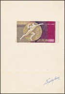 1960 Légrády Sándor Grafikus Bélyegterve Olimpia Sor Egy értékéhez, értékjelzés Nélkül, Aláírással. Képméret: 85x45 Mm - Otros & Sin Clasificación