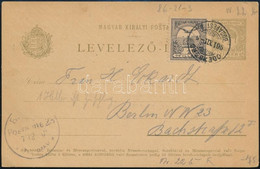 1901 Díjjegyes Levelezőlap 1f Kiegészítéssel ODENBURG-BUDAPEST Vasúti Mozgóposta Bélyegzéssel - Other & Unclassified