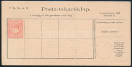 1910 10f Postatakaréklap, Használatlan / PS-savings Card, Unused - Other & Unclassified