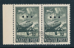 O 1957 Légiposta 20Ft Pár Hármas Lyukasztással - Other & Unclassified