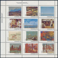 ** 1982 Kanada A Festők Szemével Kisív, Canada Through The Painter's Eye Mini-sheet Mi 835-846 - Other & Unclassified