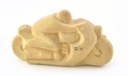 Art Deco Motoros, Faragott Kő Szobor, Jelzett (Stone Art Belgium), 16x8,5 Cm - Other & Unclassified