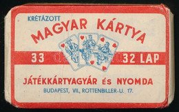 Krétázott Magyar Kártya, 32 Lap, Játékkártyagyár és Nyomda Bp. (Piatnik Kártyagyár Utódja), 1950-1960 Körül, Bontatlan C - Other & Unclassified