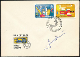 Farkas Bertalan Magyar űrhajós Aláírása Bélyegkiállítás Alkalmi Borítékon / Autograph Signature Of Hungarian Astronaut - Other & Unclassified