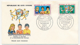 CÔTE D'IVOIRE - Env FDC - 2 Val Lutte Contre Le Racisme - 10 Oct 1971 - Abidjan - Costa De Marfil (1960-...)