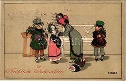 T2/T3 1911 Fröhliche Weihnachten! / Christmas Greeting Art Postcard. M. Munk Vienne Nr. 607. Litho S: Pauli Ebner (EK) - Unclassified