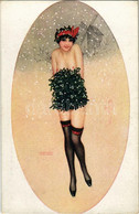** T1/T2 Le Manchon De Gui. Gently Erotic Art Postcard. Marque L-E. Paris 16. S: Raphael Kirchner - Unclassified