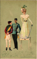 T2/T3 1900 Lady And Officer At The Ball. Kosmos Műintézet 193. Litho S: Geiger R. - Unclassified