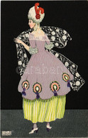 ** T1/T2 Viennese Art Nouveau Fashion Lady. B.K.W.I. 384-5. S: Mela Koehler - Unclassified