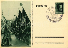 * T2/T3 Festpostkarte Zum Reichsparteitag / Nuremberg Rally, NSDAP German Nazi Party Propaganda; 6 Ga. Adolf Hitler + "N - Unclassified