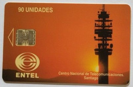 Chile Entel Chip Card 90 Unidades " Centro Nacional De Telecomunicaciones - Santiago " - Cile