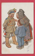 Illustrateur à Identifier ... Voir Scan - Enfant Soldat Allemand Et Jeune Fille Alsacienne - 1916 ( Voir Verso ) - Mc Gill, Donald