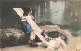 Fillettes, Jeu, Balançoire Improvisée, Lac -1904 - Escenas & Paisajes
