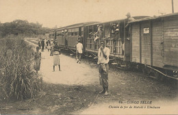 Congo Belge Chemin De Fer Matadi Kinshassa Train Beau Plan Wagon Décapotable Colon Missionnaire - Stations - Met Treinen
