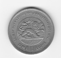 1 Leone  1974 Sierra Leone 10ème Anniversaire De La Banque Du Sierra Leone UNC - Sierra Leone