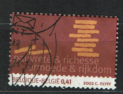 0,41 Euro Armoede En Rijkdom Uit 2002 (OBP 3114 ) - Used Stamps