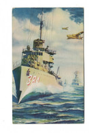 DG2924 - WW2 - U.S. NAVY DUNLOP DESTROYER - BATTLE SCENE - LITHO U.S.A. - Other & Unclassified