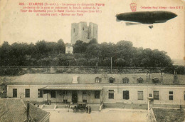 étampes * Le Passage Du Ballon Dirigeable PATRIE Patrie Au Dessus De La Gare * Aviation * Raid Chalais Etampes - Etampes