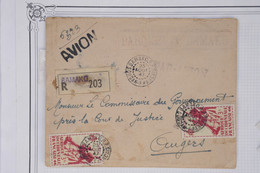 AW11  AOF   BELLE LETTRE RECOM. 1947 PAR AVION  BAMAKO SOUDAN A  ANGERS FRANCE  + + AFFRANCH.  INTERESSANT - Cartas & Documentos