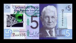 Escocia Clydesdale Bank 5 Pounds Commemorative 2015 Pick 229Na Polymer SC UNC - 5 Pounds