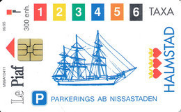 SUEDE KARLSTADS STATIONNEMENT PIAF . SO3 . 300u .06/95 VOILIER Ref B9 - PIAF Parking Cards