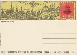 Poland Postcard Cp 460: Krakow Philatelic Exhibition Lenin - Stamped Stationery