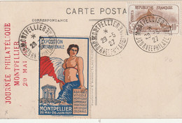 Montpellier Exposition Philatélique 1927 Sur Carte Avec Numéro 230 Beau Document - Briefmarkenmessen