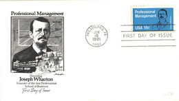 United States:FDC, Professional Management, Honoring Joseph Wharton, 1981 - 1981-1990