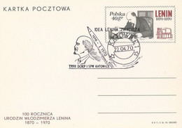 Poland Postmark D70.04.22 KATOWICE.01: Exhibition Lenin 100 - Stamped Stationery