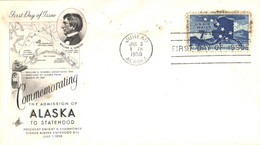 United States:FDC, Commemorating The Admission Of Alaska To Statehood, 1959 - 1951-1960