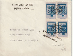 CDS 2 Service Avio Djiboutis Addis Abeba Cachet Avion 1930 , Avec Cachet D'arrivée - Cartas & Documentos