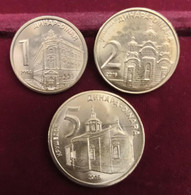 Serbia Set 3 Monedas 1 2 5 Dinara 2014-2016 SC UNC - Serbia