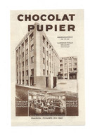 CHOCOLAT PUPIER Publicité 1930's Vues Sur L'usine EUROPE  2 Volets 21 X 13,5  Cm (fermée) TB RRR - Other & Unclassified