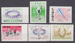 1956 Liberia 498b-503b 1956 Olympic Games In Melbourne 50,00 € - Summer 1956: Melbourne