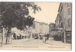 CPA 02 Aubenas Faubourg De Vernon Tramway - Aubenas