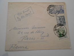 Espagne, Lettre De Barcelona 1951 Pour Paris - Cartas & Documentos