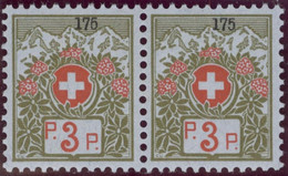 Schweiz Portofreiheit Zu#3A Paar ** Postfrisch 3Rp. Kl#175 Maison Romande Neuchatel Ausgeliefert 2800 Stk. - Vrijstelling Van Portkosten